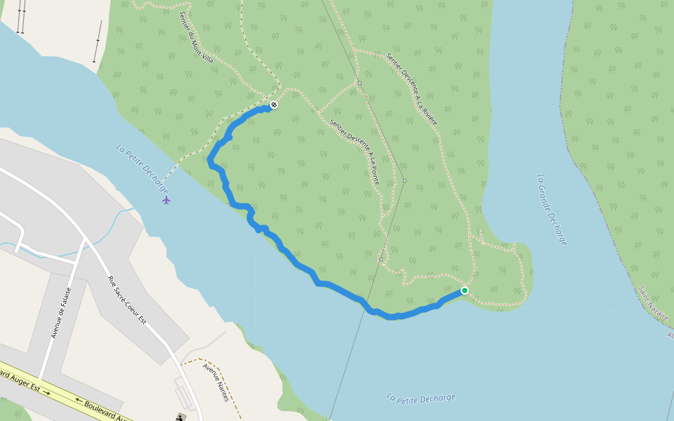 Sentier de-la-Petite-Décharge walking route map in Alma