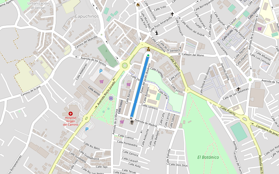 Paseo Del Jardin Botanico walking route map in Sanlúcar de Barrameda
