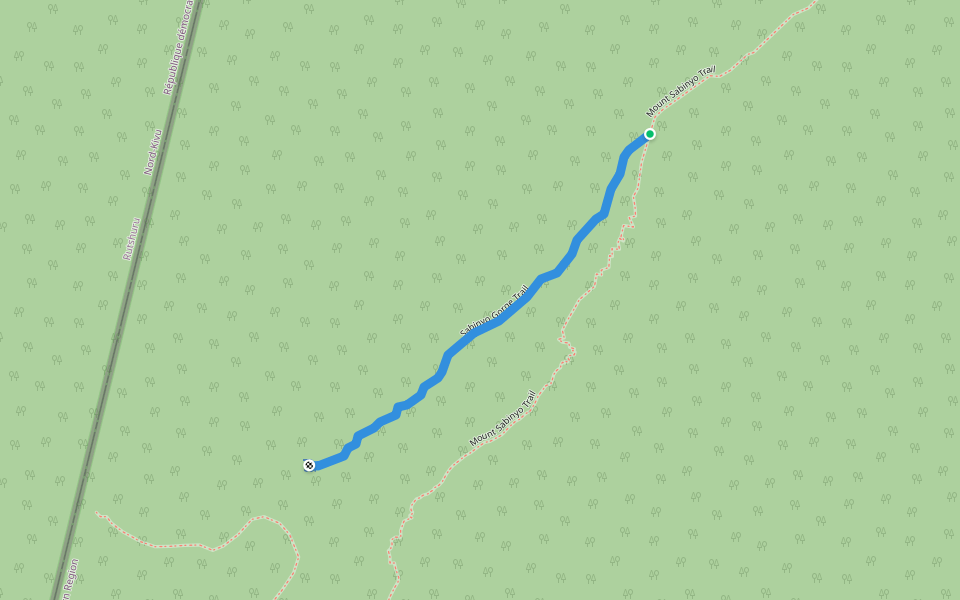 Sabinyo Gorge Trail walking route map in Bwanjebe