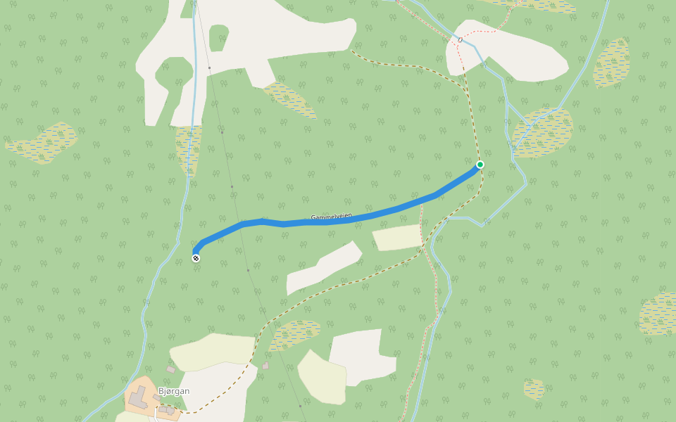 Gammelveien walking route map in Vanvikan