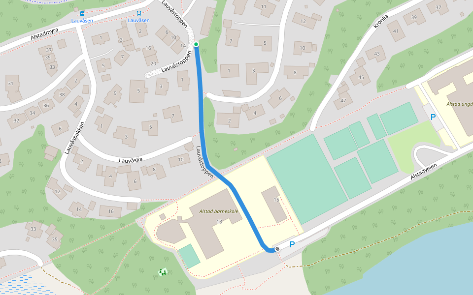 Lauvåstoppen walking route map in Bodø