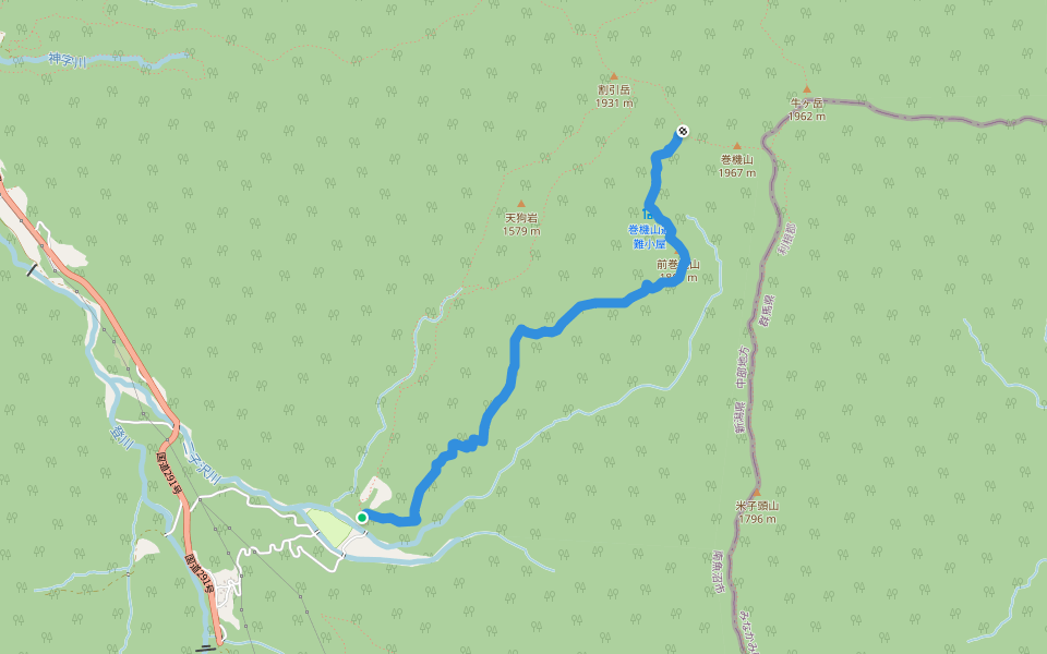 井戸尾根コース walking route map in Minamiuonuma