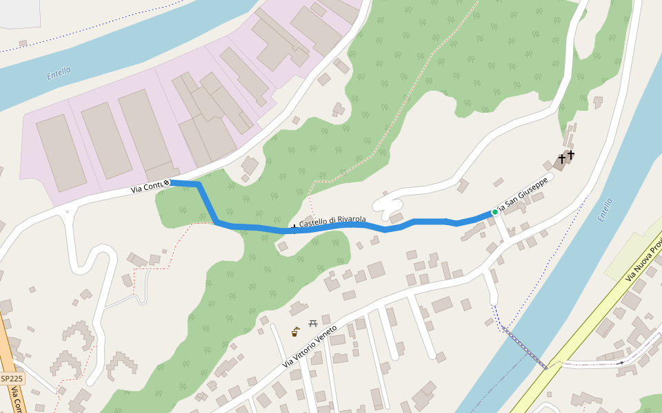 Castello di Rivarola walking route map in Rivarola