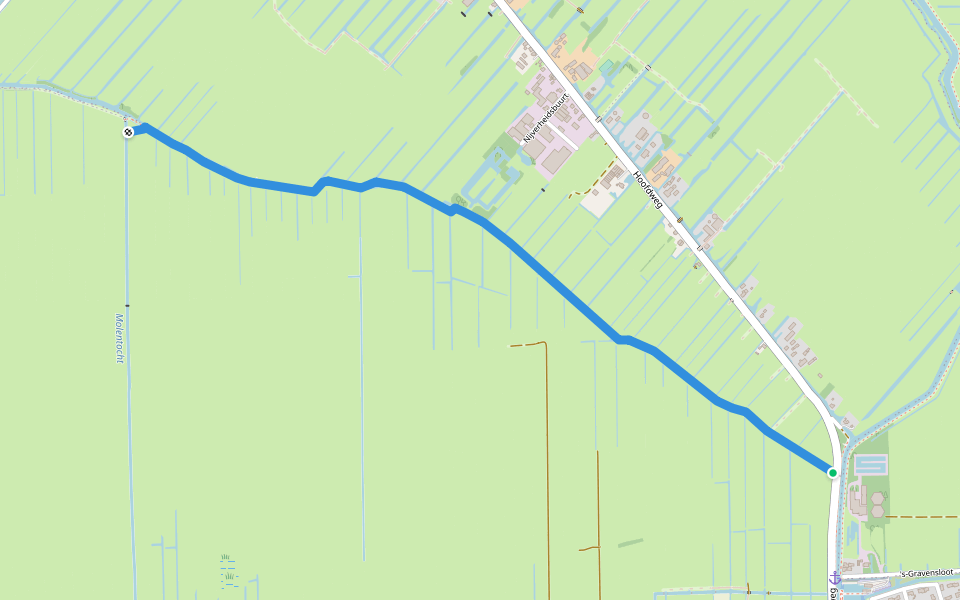 Rietveldse kade walking route map in Kamerik