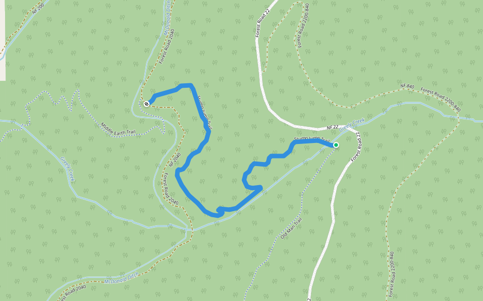 Stump Jump Trail walking route map in Talent
