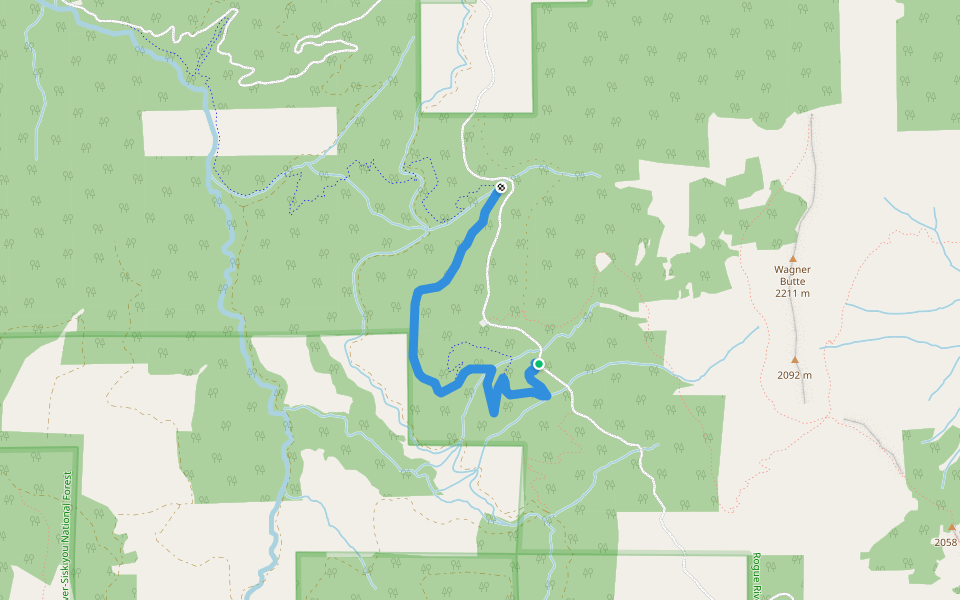 Old Man Trail walking route map in Talent