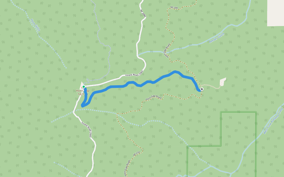 Horn Gap Trail walking route map in Talent
