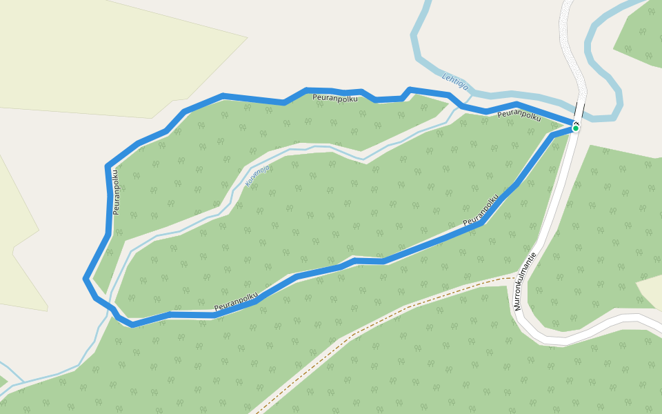 Peuranpolku walking route map in Häntälä