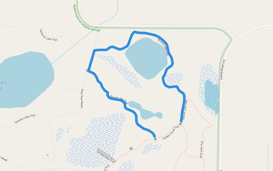 Round Lake Trail walking route map in Erskine