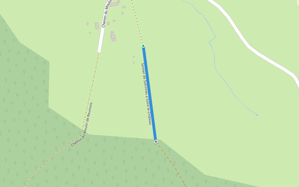 Sentier de Solrinnes à Solre-le-Château walking route map in Solrinnes