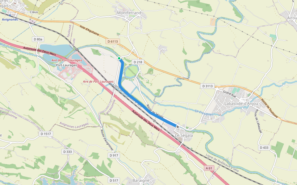 Les Collines du Vent walking route map in Montferrand