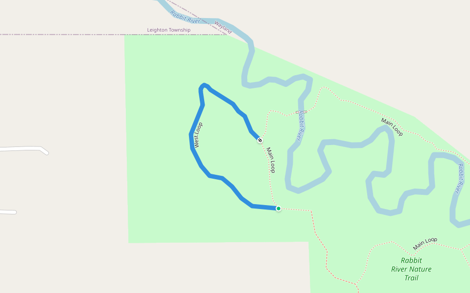 West Loop walking route map in Wayland