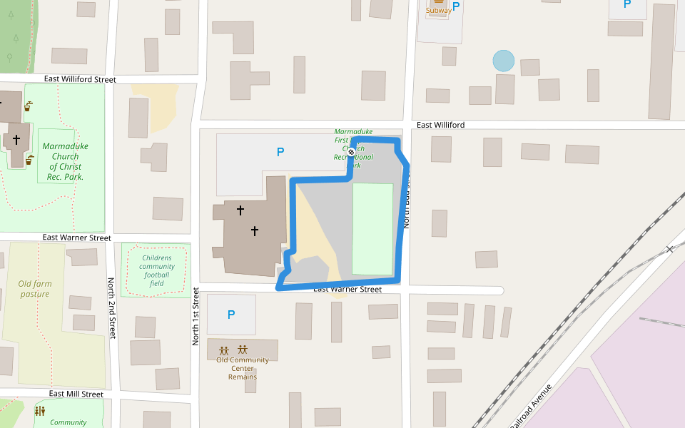 Walking path, Track walking route map in Marmaduke