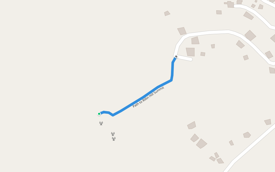 Path to Rillin Hill Summit walking route map in Pembroke