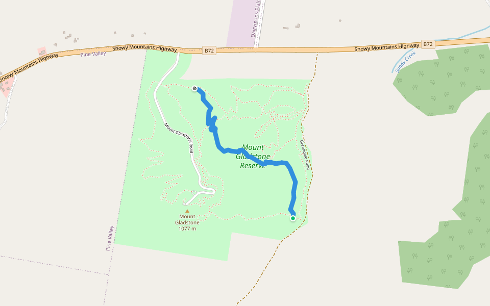 Cherry Red walking route map in Cooma
