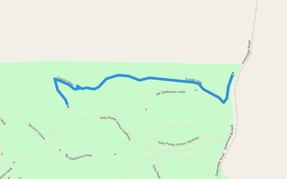 Franks loop walking route map in Cooma