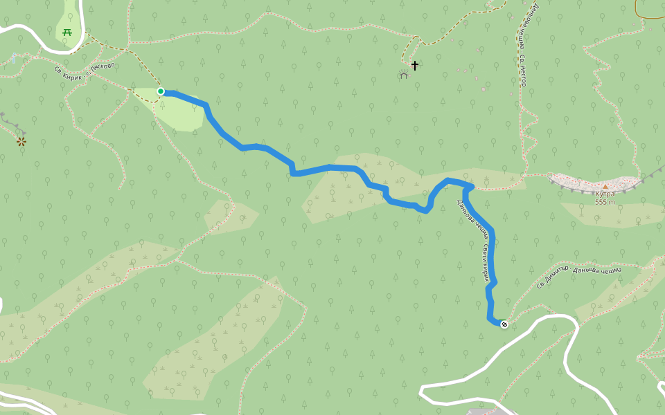 Даньова чешма - Свети кирик walking route map in Asenovgrad