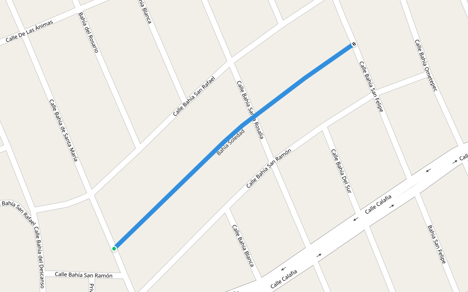 Bahía Soledad walking route map in Ensenada
