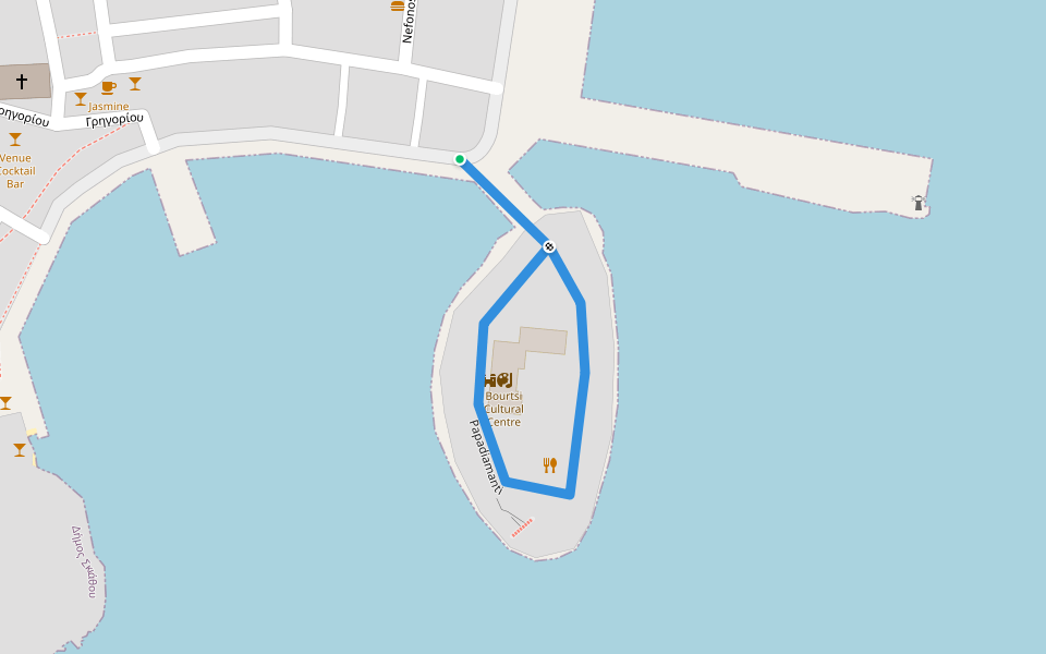 Papadiamanti walking route map in Volos