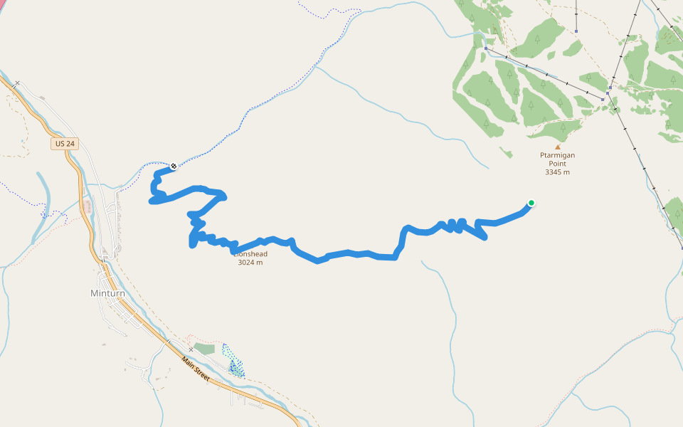 Cougar Ridge walking route map in Vail
