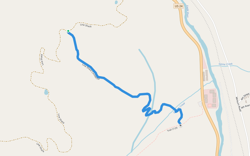 Line Shack Connector walking route map in Vail