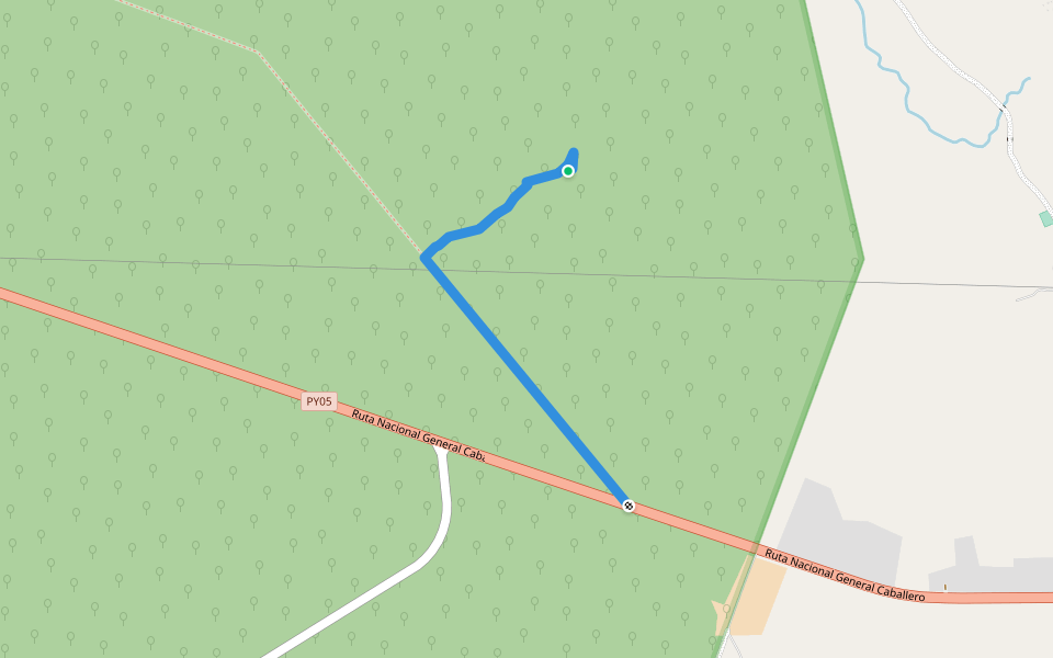 Sendero a Cerro Muralla walking route map in Cerro Cora-Picada Lorito