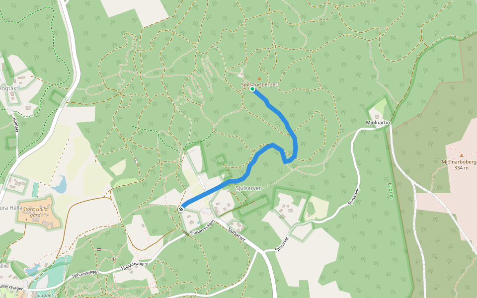 Stugstigen walking route map in Falun