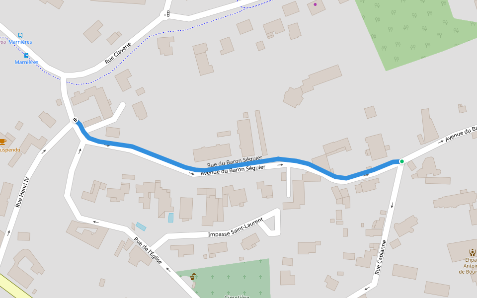 Rue du Baron Séguier walking route map in Lescar