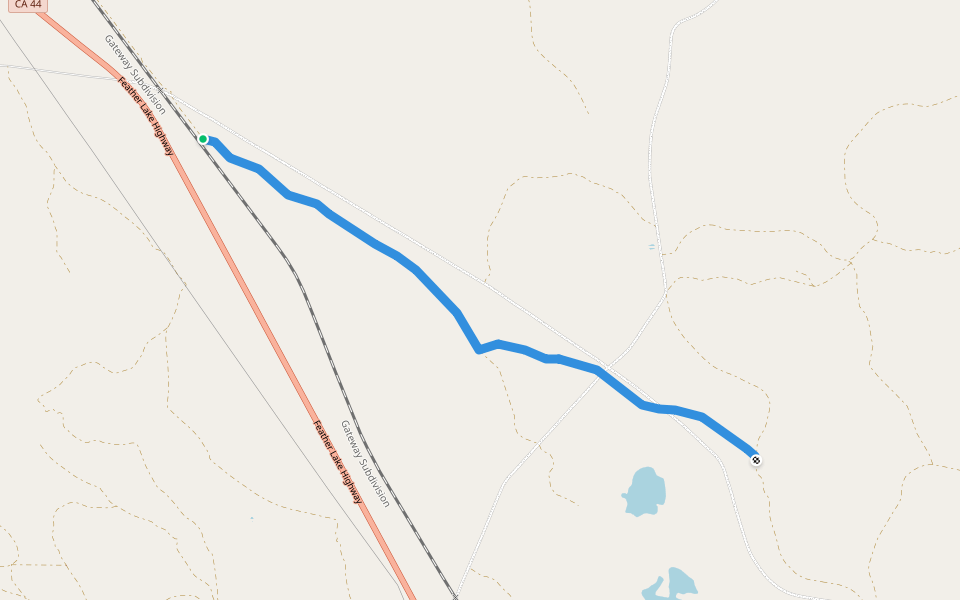 Lassen Trail walking route map in Susanville