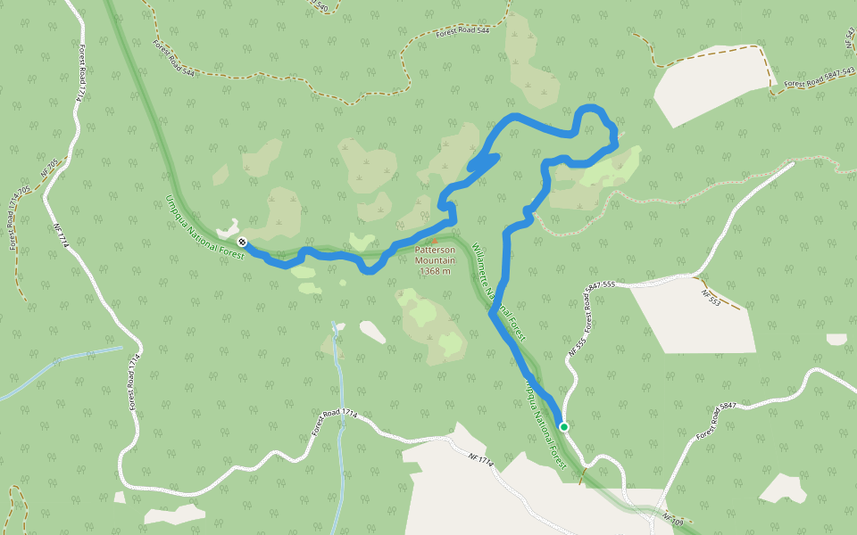 Lone Wolf/Patterson Mountain Trail #3470 walking route map in Lowell
