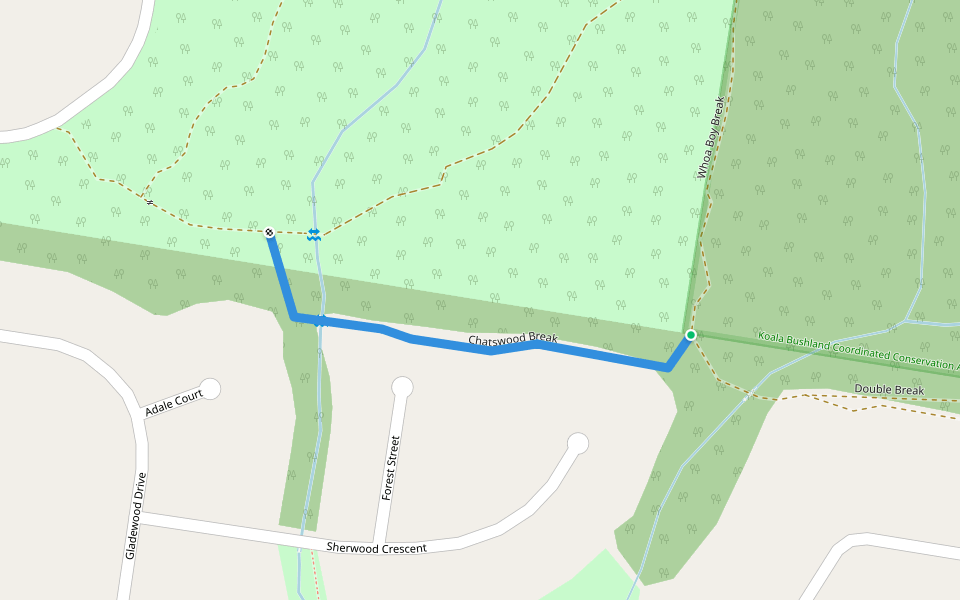 Chatswood Break walking route map in Daisy Hill