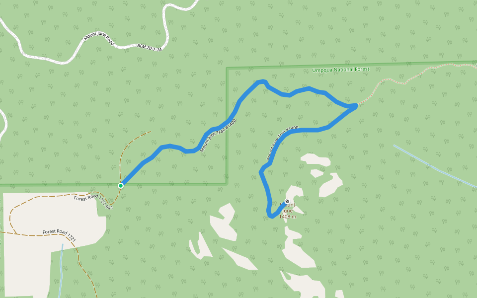 Mount June Trail #1400 walking route map in Lowell