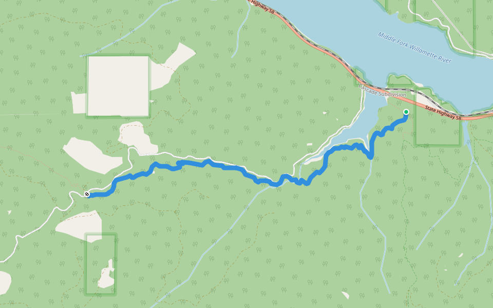 Goodman Creek Trail #3461.1 walking route map in Lowell