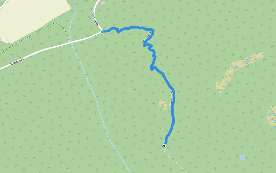 Tyskerstien walking route map in Støa