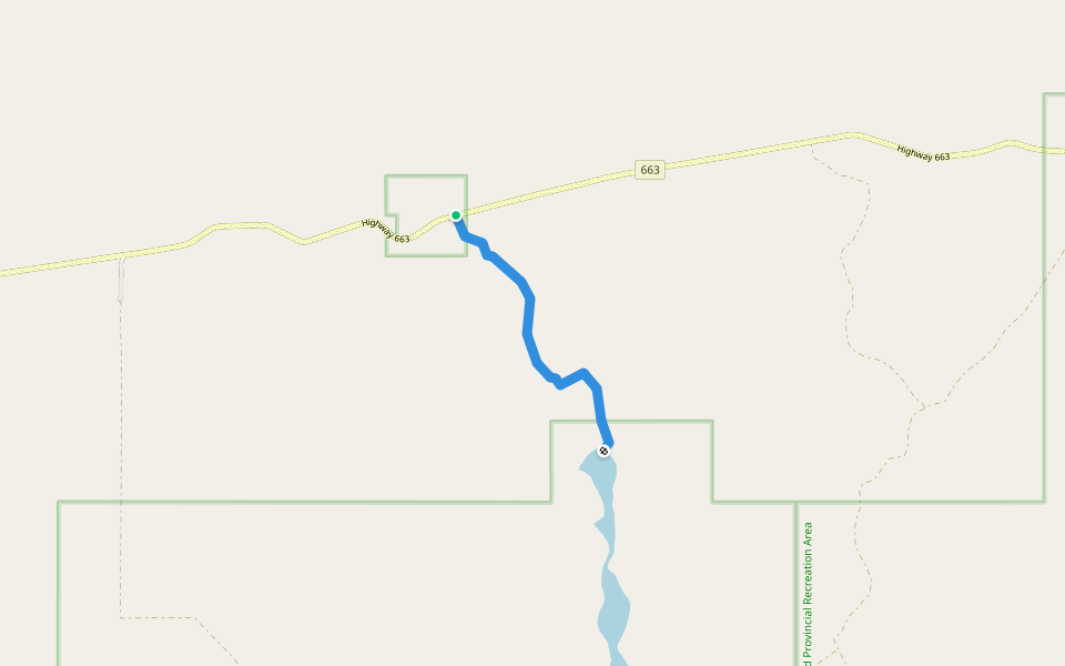 Jackson Lake trail walking route map in La Corey