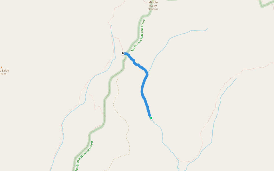 Sheep Creek Trail 770 walking route map in Saguache