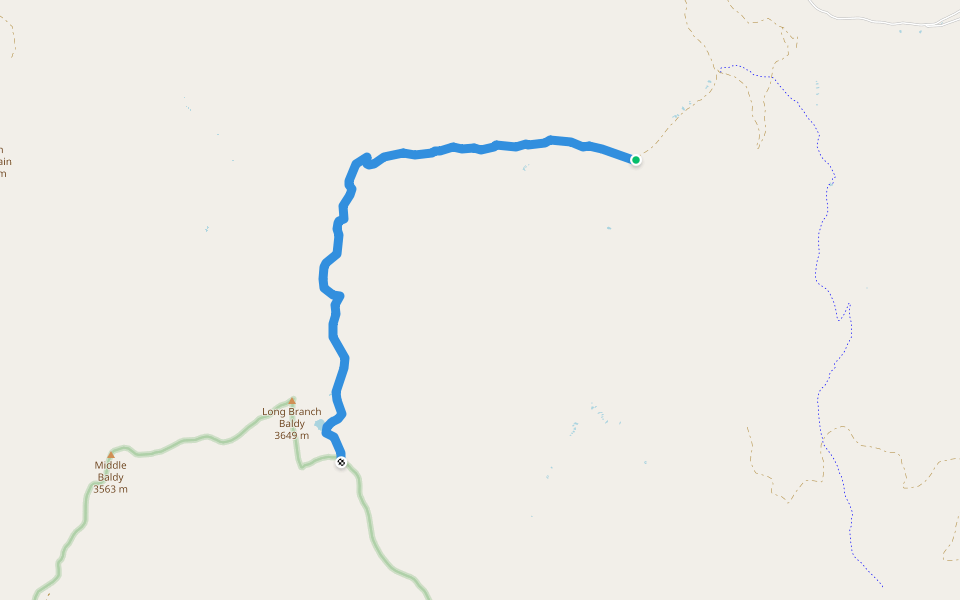 Baldy Lake Trail 491 walking route map in Sargents