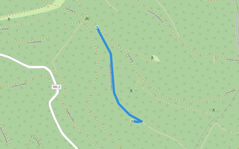 Oberer Bräunesbergweg walking route map in Mönchberg