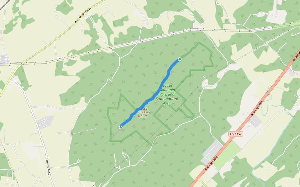 Crest Trail walking route map in Corryton