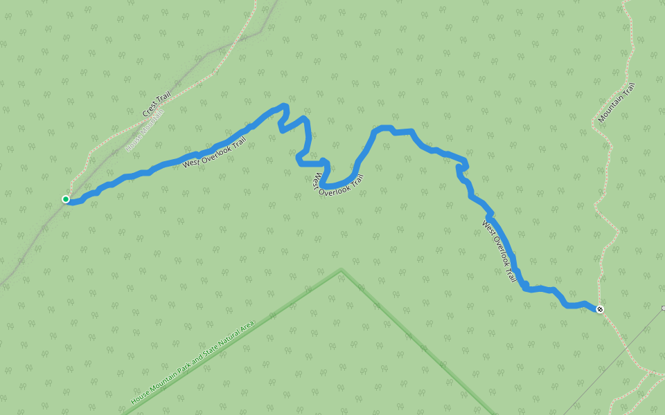 West Overlook Trail walking route map in Corryton
