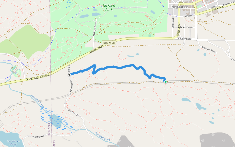 Flannel Shirt walking route map in Negaunee