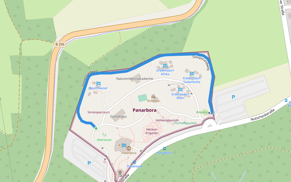 Sinnesrundweg walking route map in Waldbröl