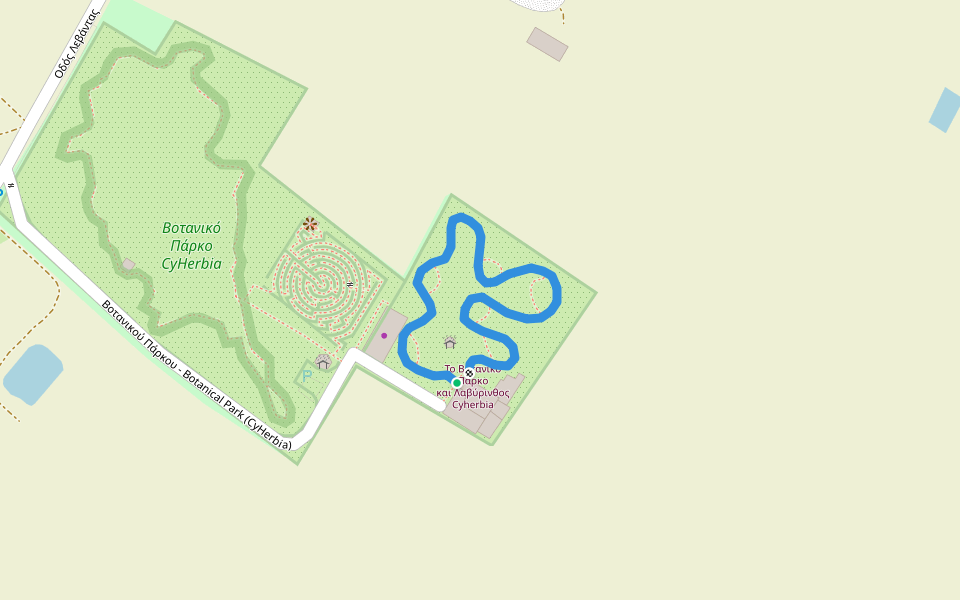 Βοτάνων & Φυτών walking route map in Avgorou