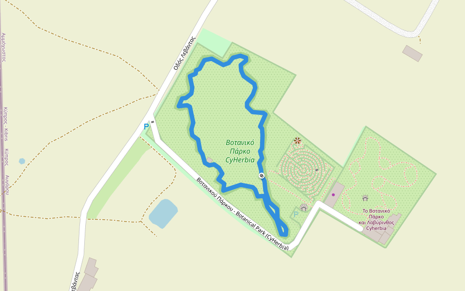 Γύρος της Κύπρου - The Cyprus Path walking route map in Avgorou