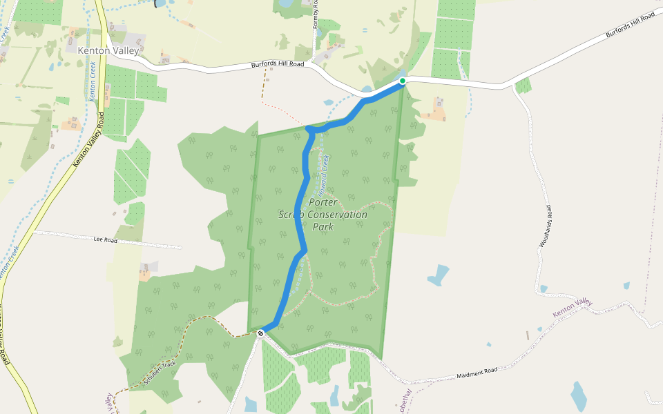 Central Access Track walking route map in Kenton Valley