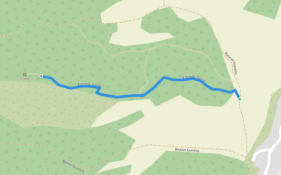 Esenköy -Gorno walking route map in Esenköy