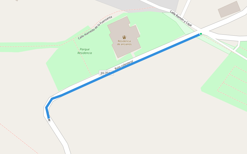 Ruta colesterol walking route map in Villanueva del Arzobispo