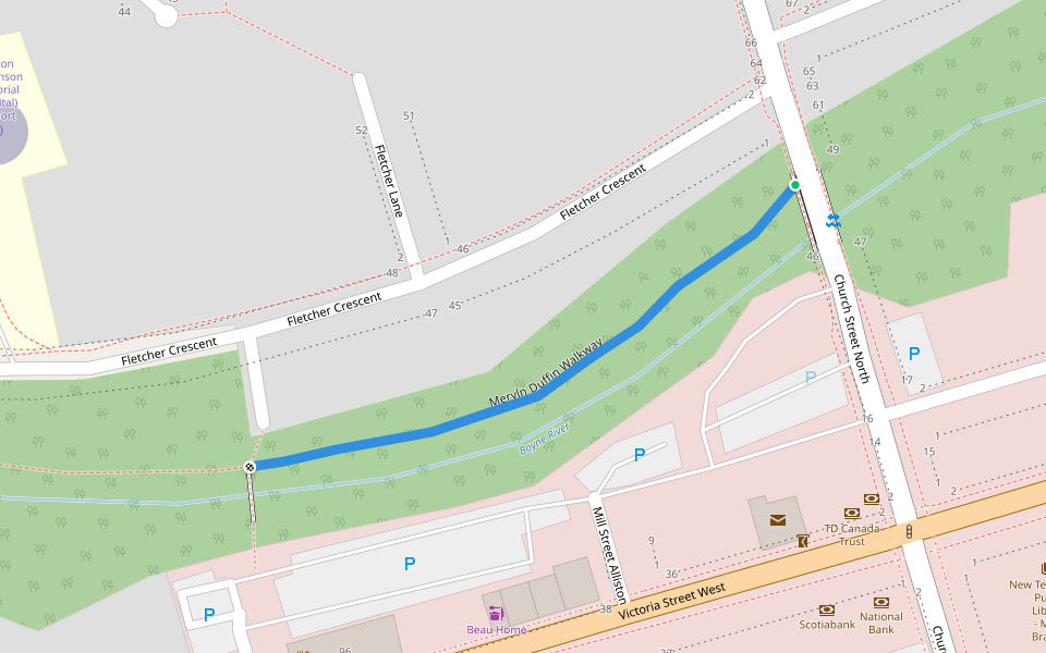 Meryln Duffin Walkway walking route map in Everett