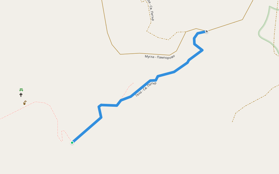 Гела - Св. Петър walking route map in Магарджица