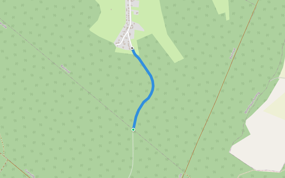 Rue de la Bonne Entente walking route map in Bazinval